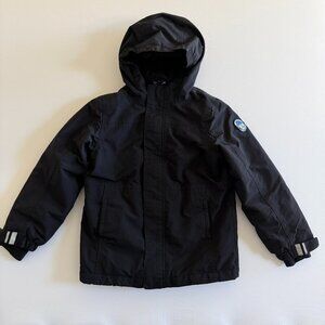 Kids LANDS END Black Squall Insulated Jacket Coat Small 6/7